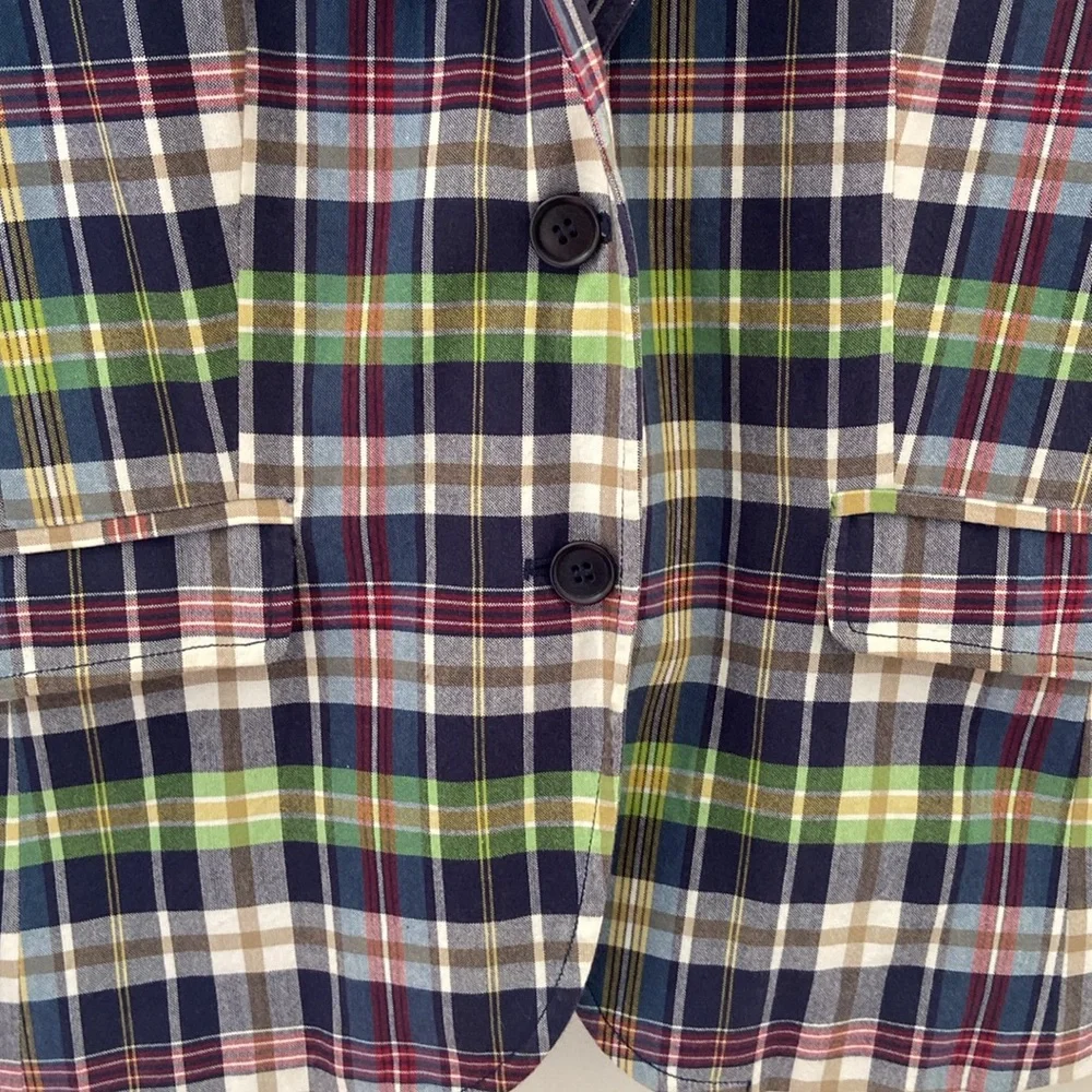 J. Crew Plaid Blazer in Navy, Green & Red
